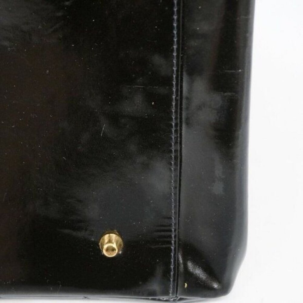 CHANEL CC Patent Shopping Tote Quilted Chain Shoulder Bag Gold Purse - Picture 16 of 16